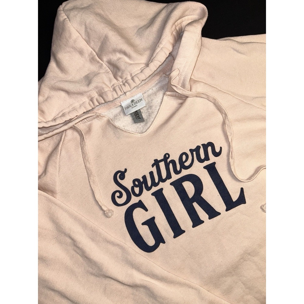 Southern Country Western Girl Paula Dean Comfy Soft Pink Hoodie Sweater Size XL